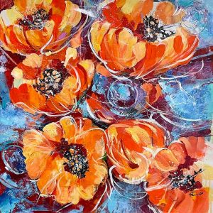 Poppy Fields 2, 30×30 canvas