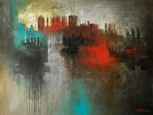 Downtown Dawn, 36×48 canvas