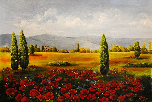 Tuscan Landscape, 36×24 paper