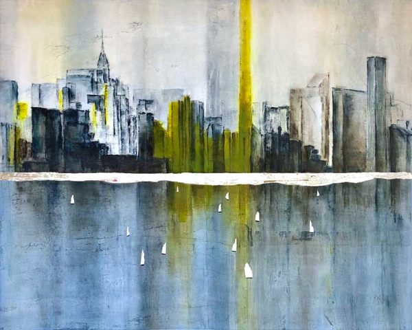 Blue Metropolis, 40×50 canvas