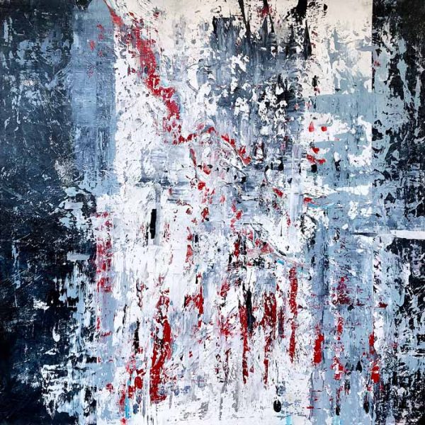 Red & Blue Orchestra, 40×40 canvas