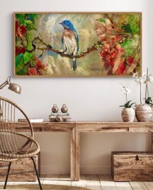 "Bluebird of Gratitude" 24 x 46 Canvas