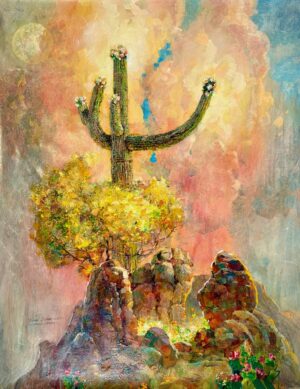 "Colorful Cactus" 40 x 30 Canvas