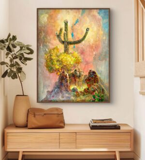 "Colorful Cactus" 40 x 30 Canvas