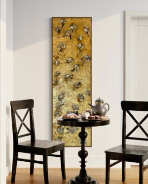 Gold Cotton Flower 66 x 20 Canvas